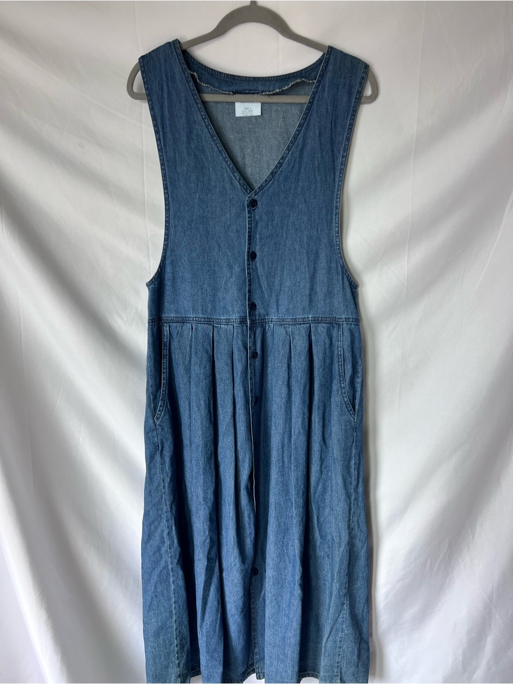 Womens Vintage CITY JEANS Button Denim Maxi Dress